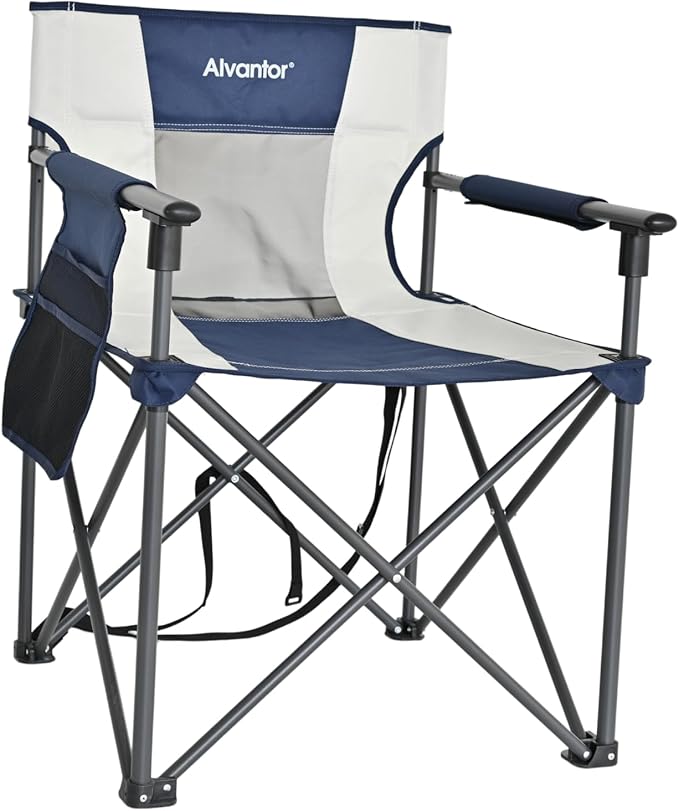 Alvantor Portable Folding Camping Chair, Heavy Duty Support Outdoor Chair with Breathable Mesh & Padded Seat, for Camping, Hiking, Sports and Outdoor Activities