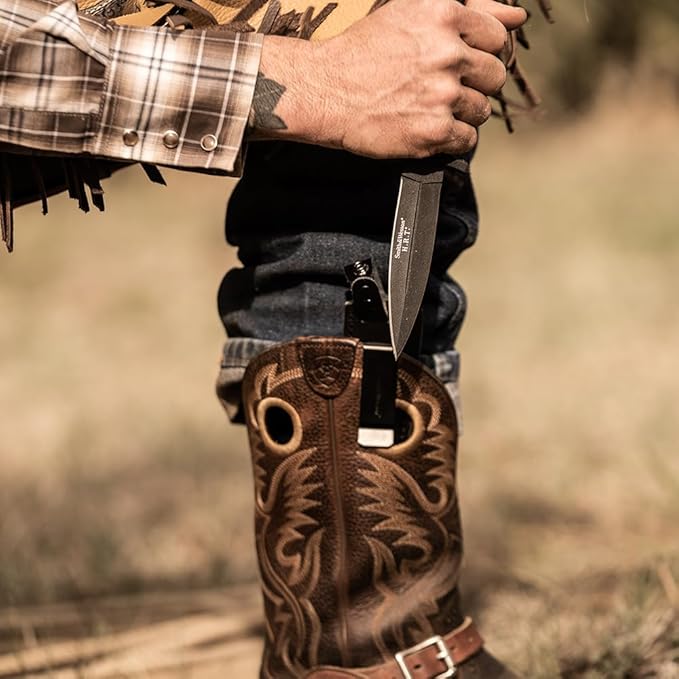 Smith & Wesson 9" H.R.T Double Edged Boot Knife with High Carbon Stainless Steel Blade