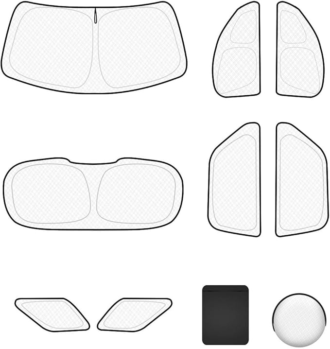 8pcs Windshield Sun Shades for Ford Explorer 2020-now，Accessories, Reflective Thicken Full Car Window Covers Sunshade for Windshield Side Rear, UV Block and Blackout Privacy for Camping Napping