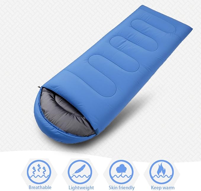 Wind Tour 3 Season Lightweight Waterproof Sleeping Bag Indoor & Outdoor for Hiking Backpacking Camping Traveling