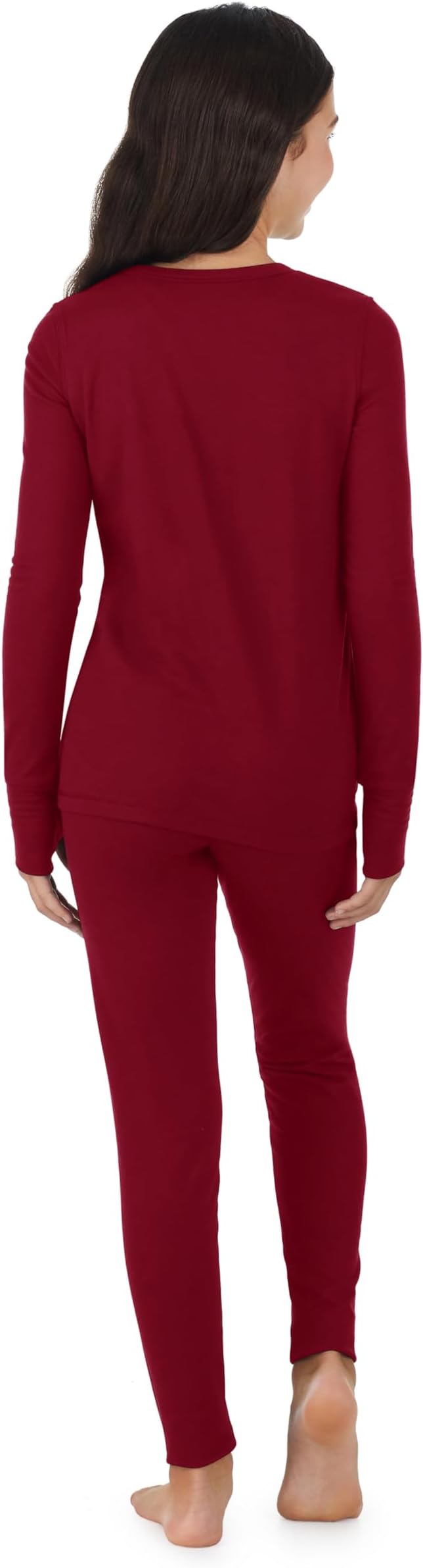 Cuddl Duds Girls Heavyweight Cold Weather Fleece Lined Thermal Set – Long Sleeve Shirt & Leggings – Long Johns for Kids