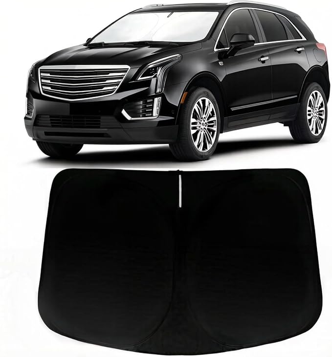 Windshield Sun Shade for Cadillac XT5 2017-2025 2026, Car Front Window Sunshade with 240T Sun Visor Protector Blocks UV Rays Heat Sun Shield Accessories