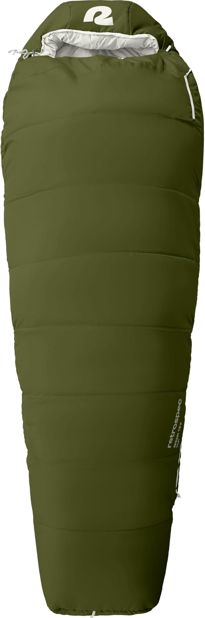 Retrospec Dream Mummy Sleeping Bag - 5, 15, & 30°F Cold Weather Camping & Travel Essential Gear with Water - Resistant Shell & Synthetic Fill - Zippered Pocket & Stuff Sack