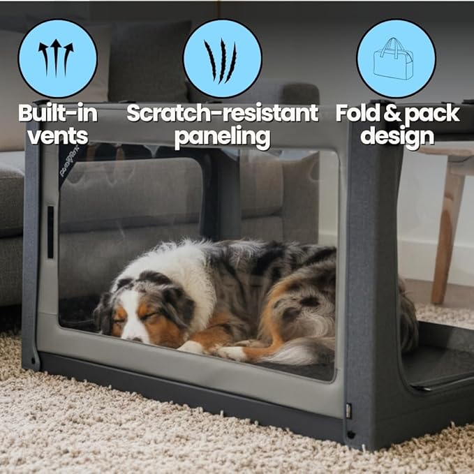 PureVent Pet Oxygen Chamber - Safe Veterinary-Grade Oxygen Therapy Cage foir Dogs, Cats, Birds and Animals - Built-in Ventilation (Large - for Pets up to 70 lbs)