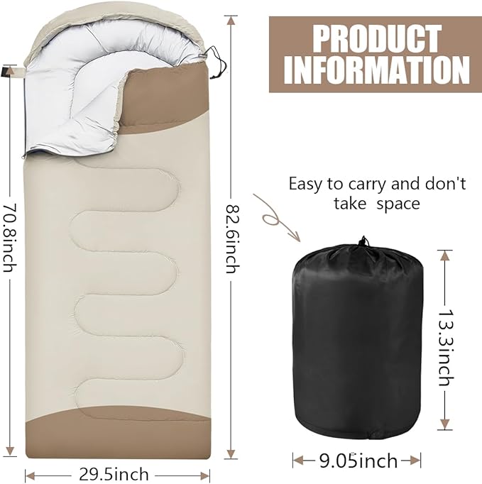 OBTANIM Sleeping Bags Portable Waterproof Camping Sleeping Bag for Adults Kids 4 Seasons Cold Weather or Warm Backpacking Hiking Travel Indoor Outdoor Use