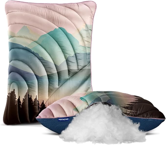 Camping Pillow,Supportive Compressible Travel Pillow Large Size Lightweight Camp Pillow with Storage Bag for Camping,Hiking,Backpacking,Airplane
