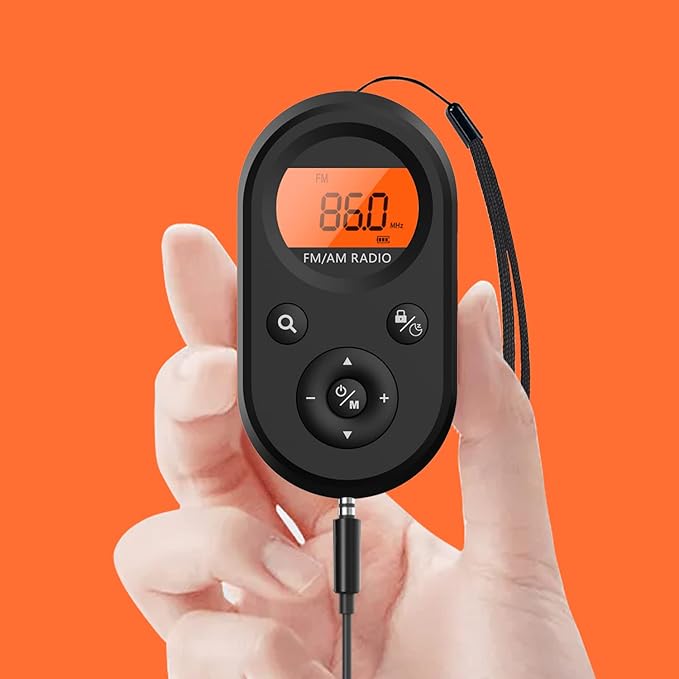 AM FM Portable Radio,Personal Pocket Radio Rechargeable with Best Reception,Long Battery Life,Stereo Earphone,Small Digital Transistor Radios for Hiking,Walking,Jogging