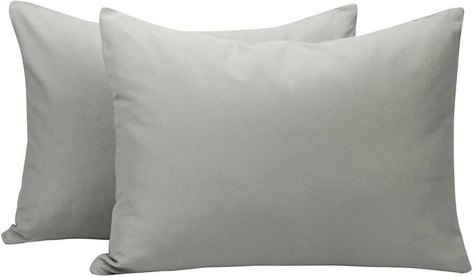 NTBAY Zippered Toddler Pillowcases Set of 2, 100% Brushed Microfiber 13x18 Pillowcases, Super Soft and Cozy Travel Kids Nursery Pillow Cases, 13x18 Inches, Smoke Grey