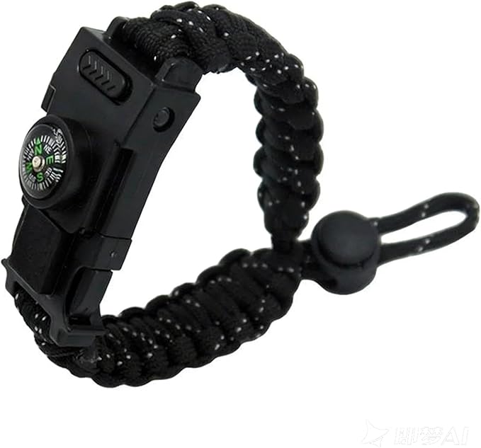 Outdoor Survival Wristband – Tactical Paracord Band with LED Light, Compass, Fire Starter, Whistle & Multitool for Camping, Hiking, and Emergency EDC