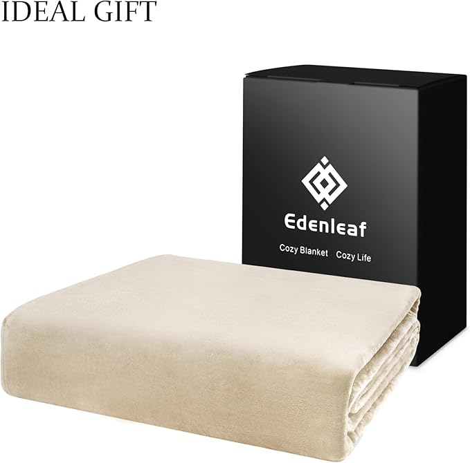Edenleaf Big Oversized King Blanket, Extra Large Soft Blanket 120x120, California King Size for Whole Family, Bed, Sofa, Couch, Travel, Camping Khaki