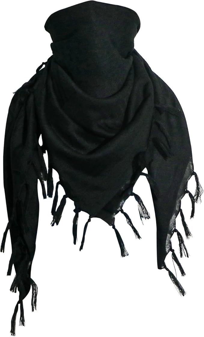 Ever Fairy Military Shemagh Tactical Desert Scarf Cotton Arab Keffiyeh Tactical Scarf Head Neck Face Wrap for Men Women