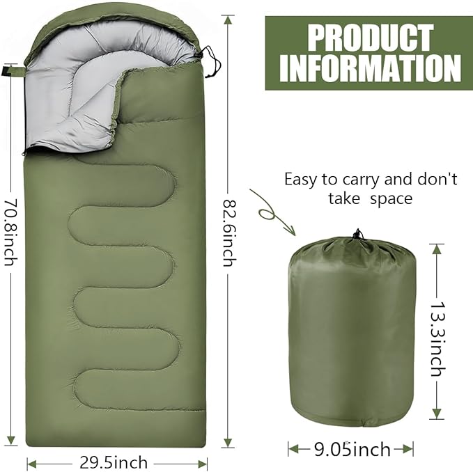 OBTANIM Sleeping Bags Portable Waterproof Camping Sleeping Bag for Adults Kids 4 Seasons Cold Weather or Warm Backpacking Hiking Travel Indoor Outdoor Use