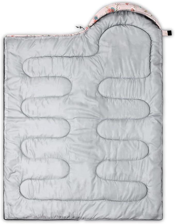 QOOMO Camping Sleeping Bags,3 Season Warm & Cool Weather,Lightweight,Waterproof Sleeping Bags for Adults & Kids,Traveling,and Outdoors,Camping Gear Equipment