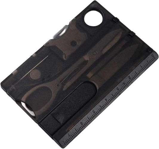12-in-1 Credit Card Multi Tool, Black, Pocket Survival EDC Gear, for Men Unique, Tactical Survival Gear for Camping And Hiking