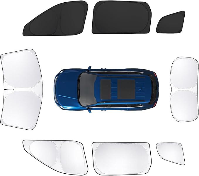 8pcs Car Window Shades for Kia Telluride 2020-2026 Accessories,Windshield Side Rear Full Sunshade,Sun Visor UV Blocking, Privacy Protection and Blackout for Camping Outdoor