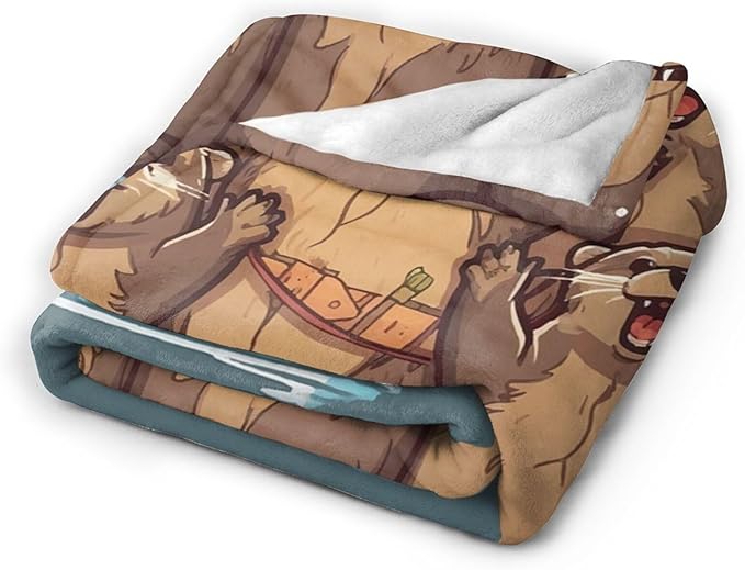 Funny Otter Blanket Cozy Soft Cute Otters Flannel Plush Throw Blanket Warm Otter Animal Fleece Bedding Stuff Decor Blanket Gifts for Lover Teens Girls Boys Kids Adults Women 60"x80"