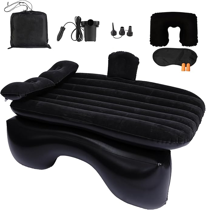 Onirii Inflatable Car Air Mattress Back Seat Bed with Air Pump,55 "x 35" Portable Thickened Car Travel Camping Sleeping Air Mattress Blow Up Bed for Car Universal SUV