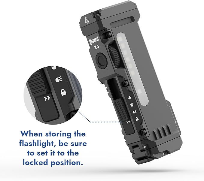 WUBEN X4 EDC Compact Flashlight with RGB Light, 1500 Lumens Mini Flashlight with Tactical Switch and Magnetic, IP65 Portable Pocket Clip USB C Flash Light for Camping, Checking, Emergencies