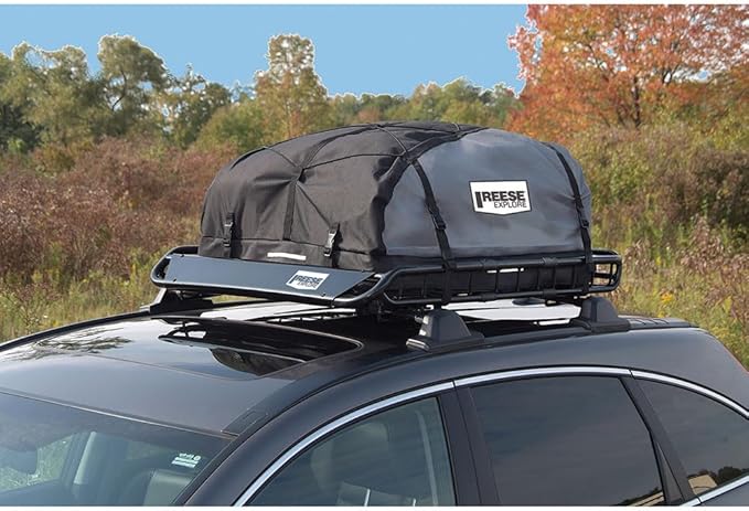 Reese Explore 1391300 Rooftop Cargo Basket, 44 x 35 Inches, 125 lbs. Capacity, Fits Most Vehicles with Cross Bars