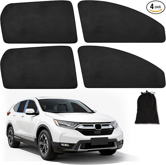 ZATOOTO Car Window Shades for Honda CR-V 2017-2022, Custom Fit Suede Car Window Covers for 100% UV & Privacy Protection, Heat Insulation, 4 Packs Side Window Sun Shade for Family Travel, Baby, Pets