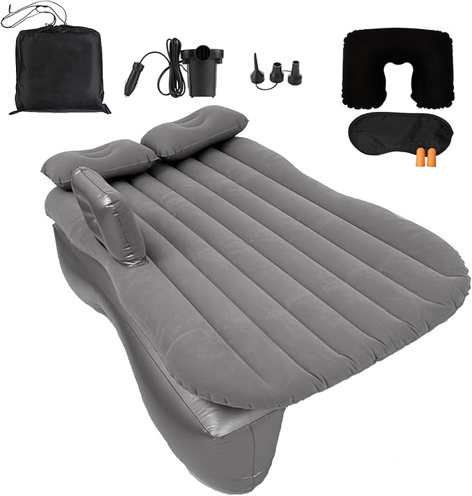 Onirii Inflatable Car Air Mattress Back Seat Bed with Air Pump,55 "x 35" Portable Thickened Car Travel Camping Sleeping Air Mattress Blow Up Bed for Car Universal SUV
