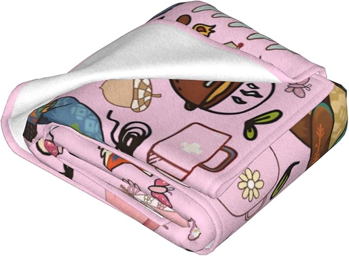 Camping Blanket, Comfort Soft Flannel Camping Throw Blanket, Ideal for Living Room and Bedroom Decor Pink, Perfect Loves Camping Blanket for Everyone 80"X60"