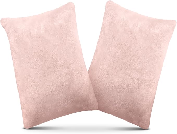 1 MIDDLE ONE 2 Pack Small Pillow, Memory Foam Mini Pillow 11 X 7 Inches for Travel, Sleeping, Nap and Neck, Knee, Lumbar Support, Tiny Cushion for Pet, Dogs (Light Pink)