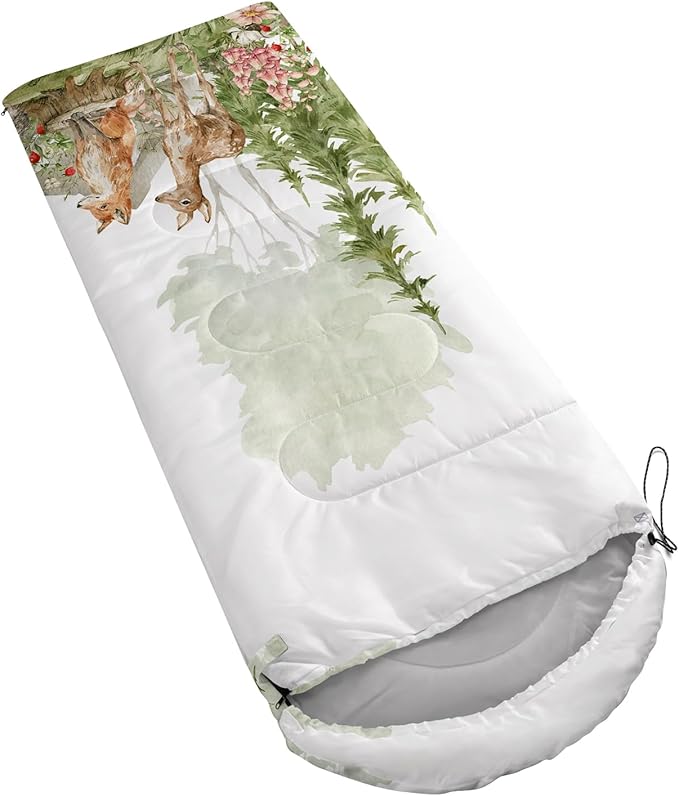 QOOMO Axolotl Cute Camping Sleeping Bags,3 Season Warm & Cool Weather,Lightweight,Waterproof Sleeping Bags for Adults & Kids,Traveling,and Outdoors