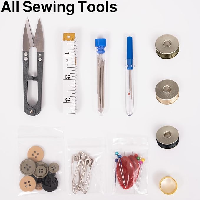 Military Sewing Kit, Army Survival Sewing Kit with Buttons for Men, Women, Small Repair Sewing Tools with Zipper in Nylon Case for Adults Basic for Home, Outdoor, Tactical EDC Sew Kit (Black, 2 Pack)