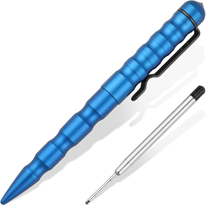 Military Tactical Pen, Professional Self Defense Pen, Emergency Glass Breaker Pen - Tungsten Steel,Multitool EDC Pen for Men & Women, Tactiacl Gear & Gifts,Writing Tool with 1 ink Refill