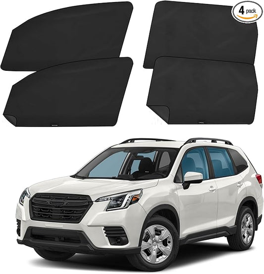ZATOOTO Car Window Shades for Forester 2019-2024, 4 Pcs Magnetic Car Window Covers - 100% Block Light Privacy Curtains, Side Window Sun Shade for Baby Breastfeeding, Sleeping, Camping