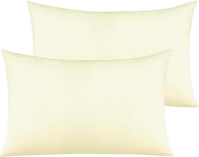 NTBAY Microfiber Toddler Pillowcases with Envelope Closure, 2 Pack 100% Brushed Microfiber Super Soft Travel Kids Nursery Pillow Cases, 14"x20" Fits Pillows Sized 12"x16" 13"x18" 14"x19", Ivory