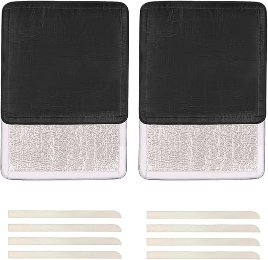 RV Roof Vent Skylight Insulator Cover, Sun Blackout Fabric for Camper (16 x 16 inch)- Black- 2 Pack