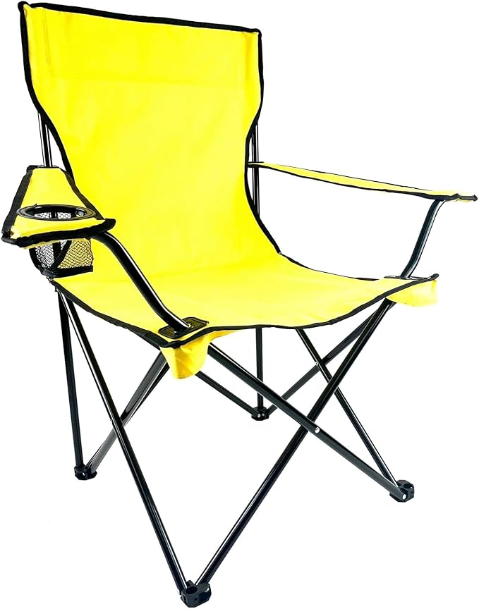 Folding Portable Outdoor Camping Chair[Large] (Yellow)
