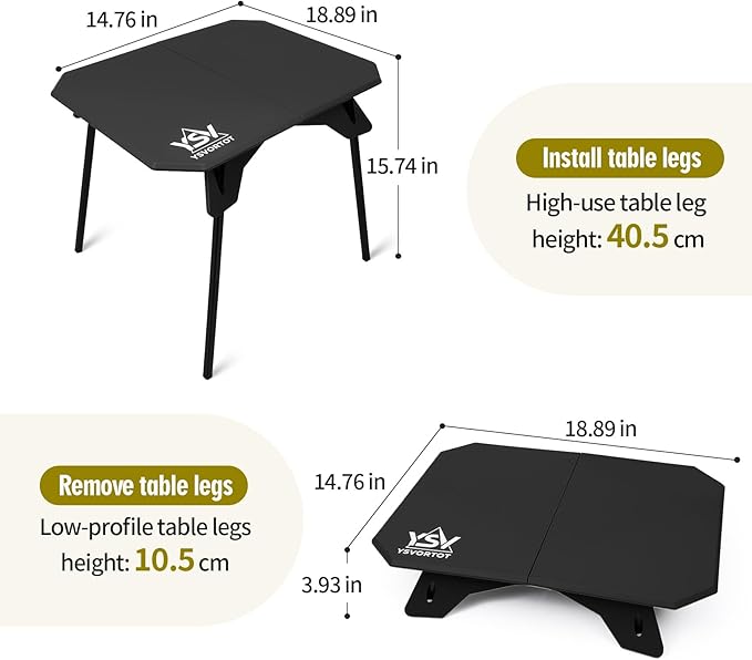 Ultralight Folding Camping Table - 2 Height Adjustable Portable Outdoor Picnic Beach Desk with Carry Bag,Compact for Backpacking,Camp,Travel,Patio