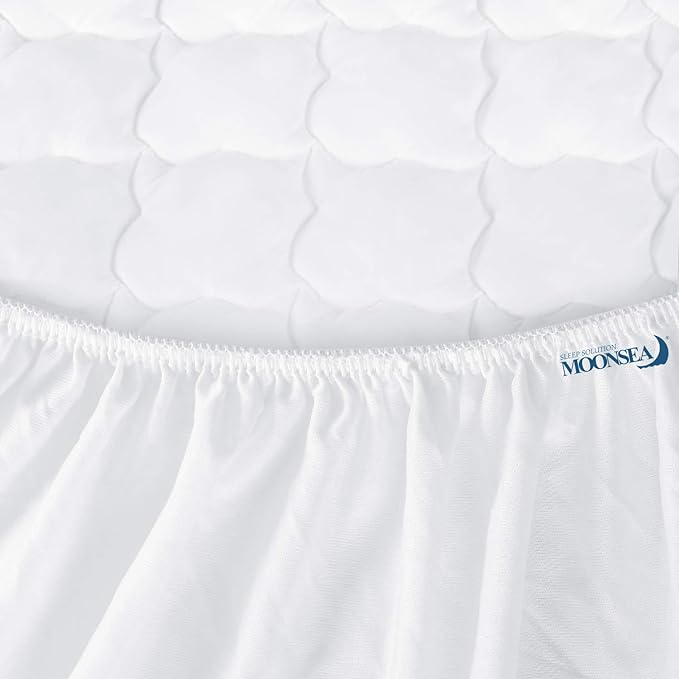 Air Mattress Pad Cover King, Thick Quilted Mattress Topper Cover, Super Soft Breathable and Noiseless Down Alternative Fiber Mattress Pad with Deep Pocket