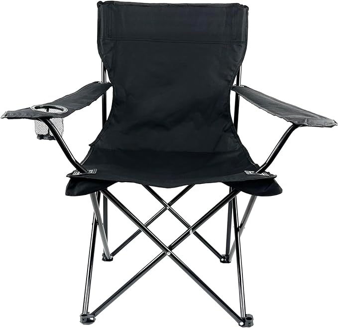 Folding Portable Outdoor Camping Chair[Large] (Black)