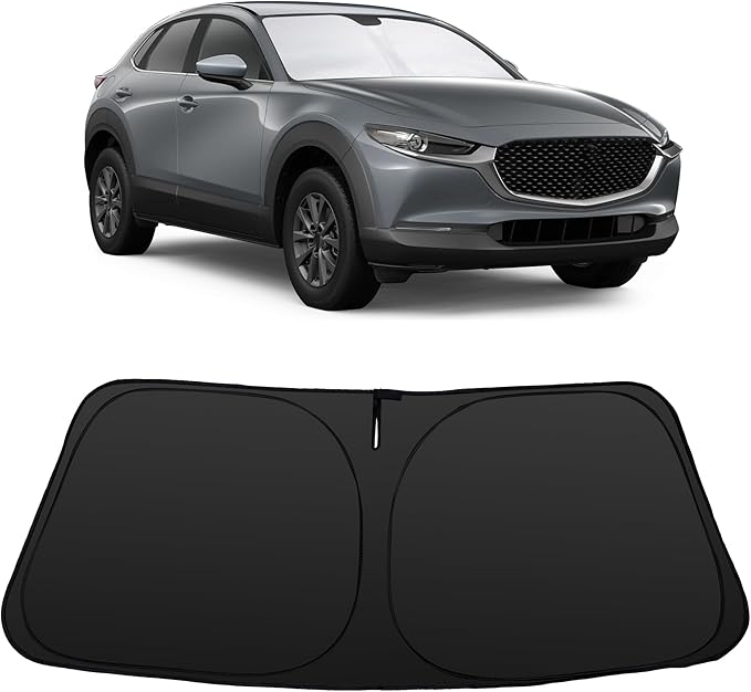 Windshield Sun Shade Compatible with Mazda CX-30 2019-2024 2025 2026 CX30 Accessories Foldable Sun Visor Protector Sunshade Blocks Rays & Heat