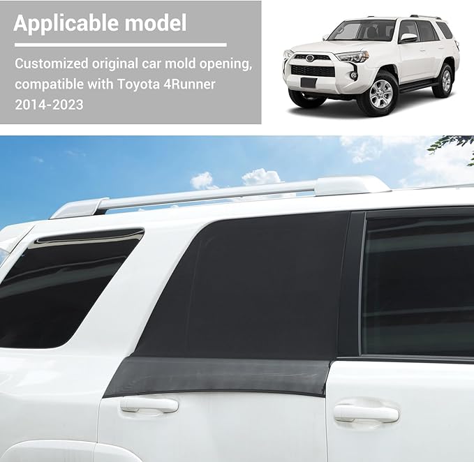 Hoolcar Rear Window Sun Shade Breathable Mesh Compatible with Toyota 4Runner 2010-2025/for Dodge Durango 2011-2025 Side Window Screens Cover for Camping/Pets, UV Protection Sunshade,2PCs