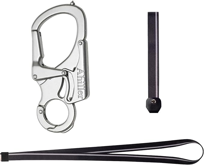 Ahiller Carabiner Keychain Clip, Double Lock Designed - Tungsten Steel Tip, Multifounction Tools for Camping, Hiking, Fishing, Outdoor Survival