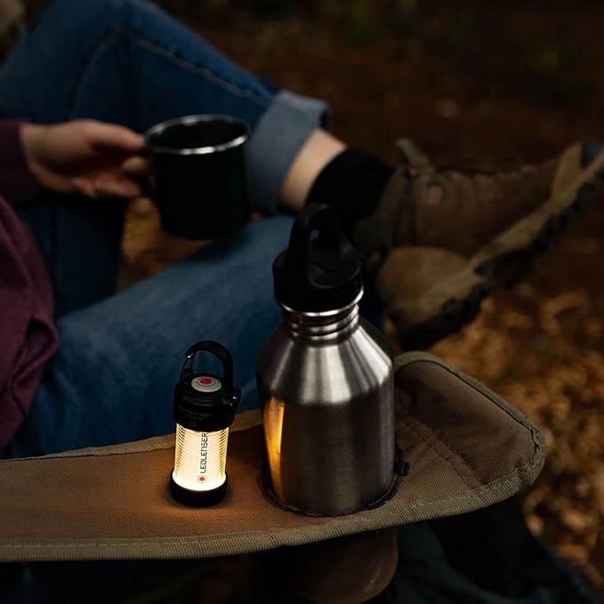 Ledlenser ML4 Warm Light Rechargeable Lantern - Black, 300 Lumens, IP66 Rated - Smart Light Headlamp & Emergency Lantern - Flexible Mount & Camping Gear Attachment