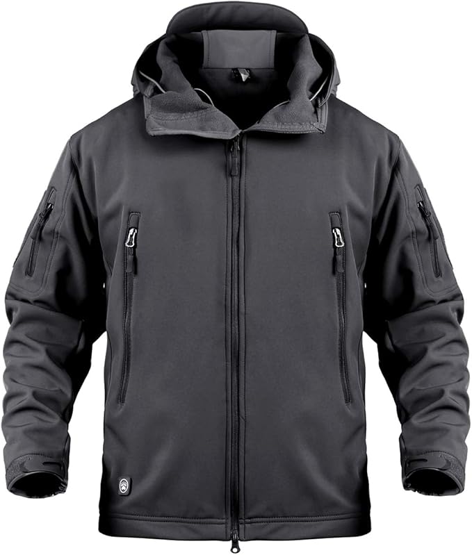 ReFire Gear Men's Army Special Ops Military Tactical Jacket Softshell Fleece Hooded Outdoor Coat
