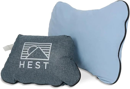 HEST Camp Pillow (Medium) - Temperature Resilient Memory Foam - Essential for Camping, Backpacking, and Outdoor Adventures - Compact Packable Travel Pillow - 15" L x 22" W