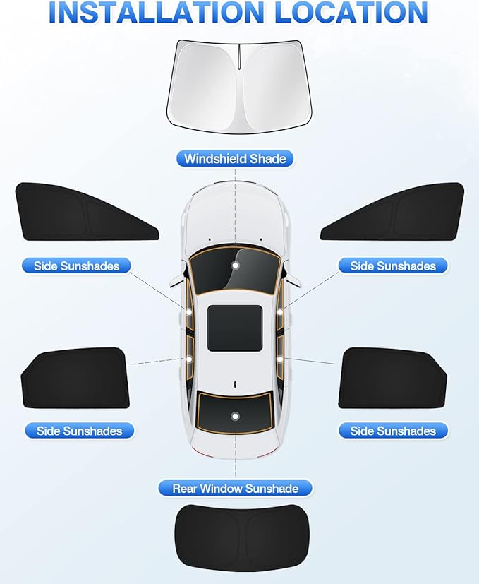 Canvcle Sunshades for 2016-2022 Lexus RX Accessories Windshield Sun Shade Side Rear Window Shade Cover Sun Visor Shield Privacy Protection for Camping Keep Vehicle Cool Black 6PCS