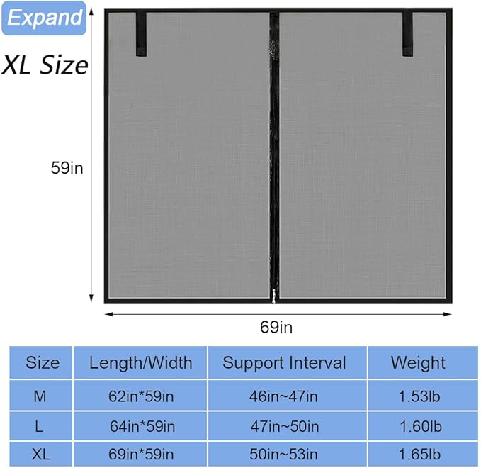 Breathable Mesh Magnetic Car Tent for UV Sun Protection Ventilation Privacy Protection Tailgate Mosquito Net for SUV MPV (XL)