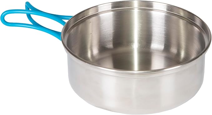 Stansport Stainless Steel Camping Cookware Set – Durable Nesting Mess Kit for Backpacking, Hiking & Outdoor Cooking – Compact Portable Pot & Pan with Carry Bag – Multiple Sizes for Family to Solo Use