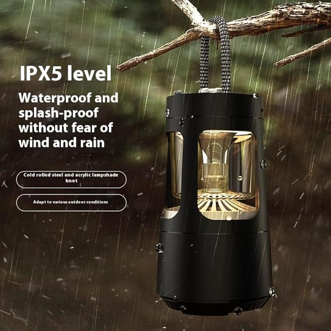 Outdoor Bluetooth Speaker Lantern – LED Camping Light with 360° Surround Sound, Wireless Portable Speaker with 2 Light Modes, IPX5 Waterproof for Patio, Hiking, Backyard, Party, Gifts