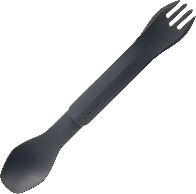 humangear GoBites Duo - Travel Silverware, Full Size Portable Fork & Spoon, Reusable Utensil Set, PC and BPA-free, Food-Safe, ﻿Extended - 9.1” X 1.6”
