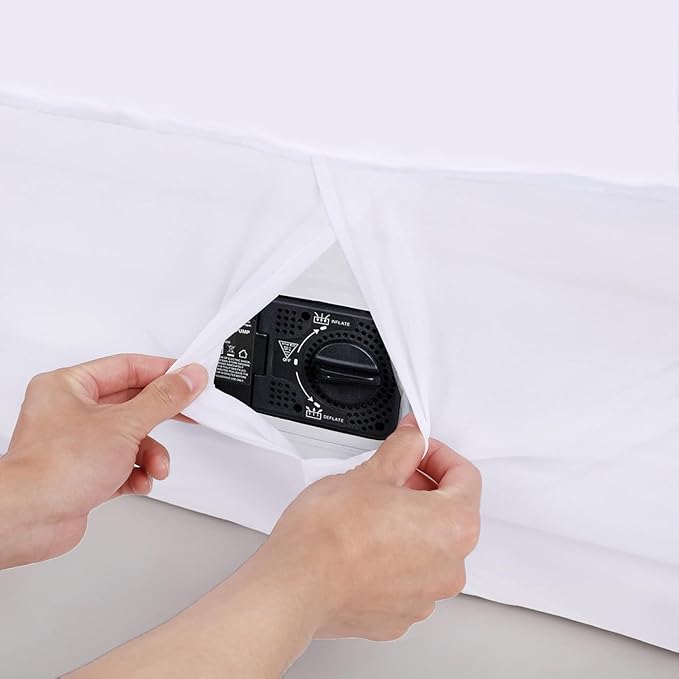AEHISDHIE Queen Sheet Sets Air Mattress Sheets - 3 Pieces Queen Sheets Sets 16 to 24 inch - Inflate Without Disassembly Convenient & Firm Easy to use Air Mattress (White, Queen)