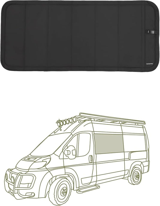 VanEssential Insulated Stealth Blackout Crew AMA Direct Fit Slider Window Cover Designed for RAM Promaster - Black
